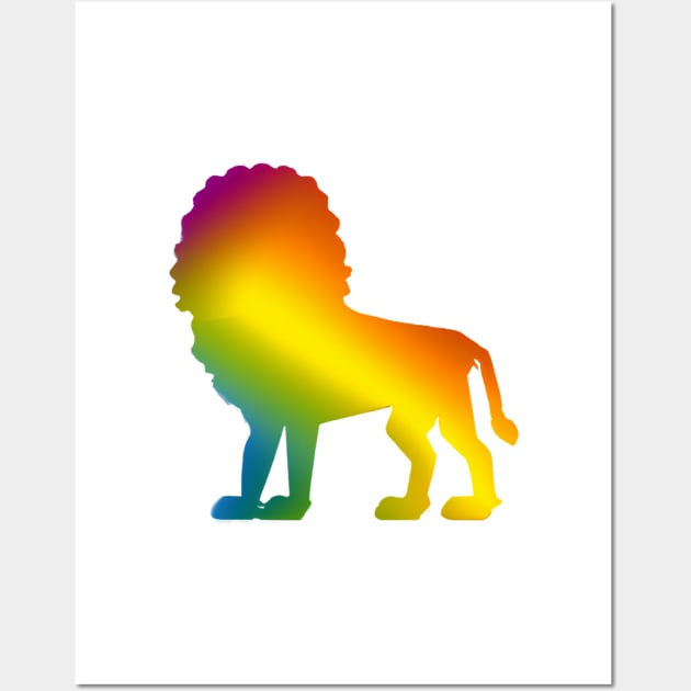 Cute Color Gradient Lion Shape Drawing Wall Art by Play Zoo